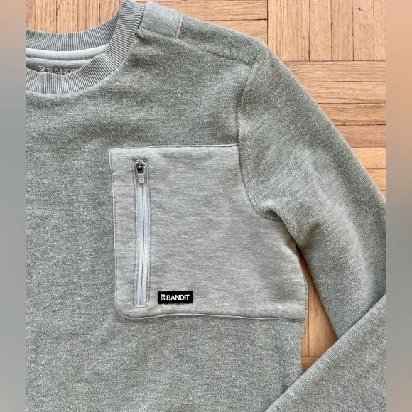 Bandit Women’s Merino Wool Terry Crewneck Block Pullover, XS - Picture 2 of 6